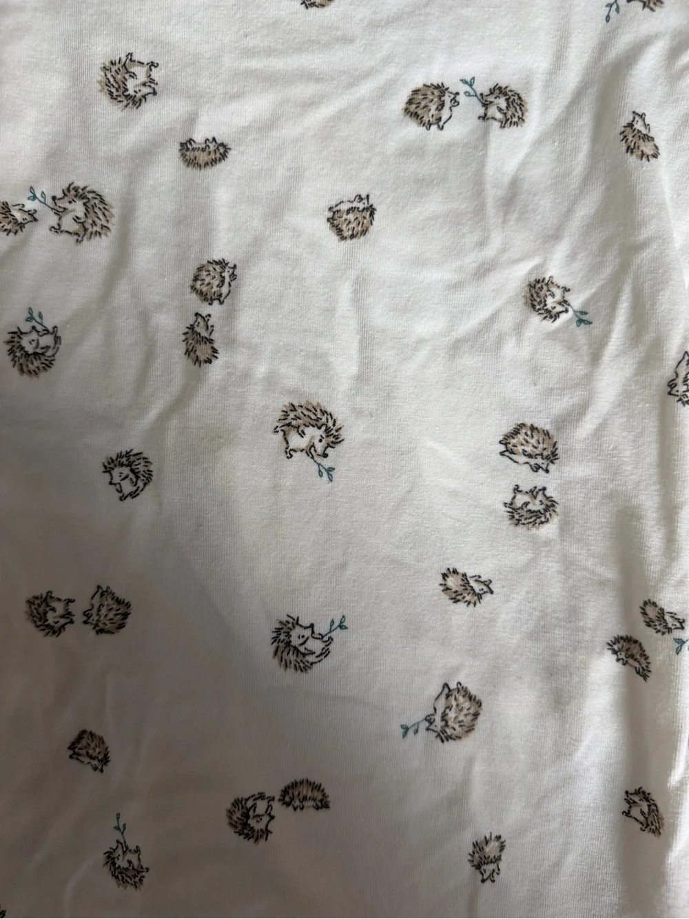 White Hedgehog-Print Baby Footie One-Piece
